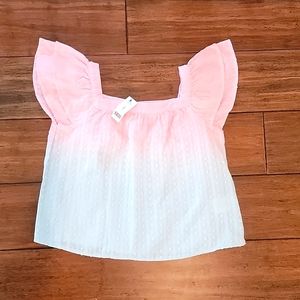 Girls ruffle sleeve shirt